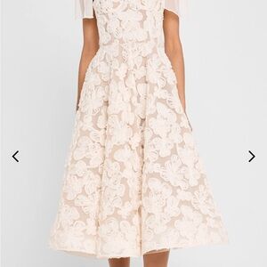 Bronx and Banco Cream Floral Midi Dress